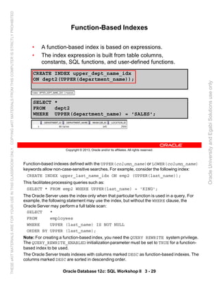 Oracle database 12c sql worshop 2 student guide vol 1 | PDF