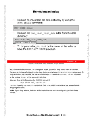 Oracle database 12c sql worshop 2 student guide vol 1 | PDF