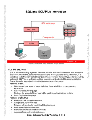 Oracle database 12c sql worshop 2 student guide vol 2 | PDF