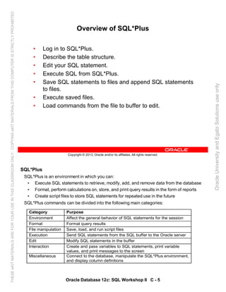 Oracle database 12c sql worshop 2 student guide vol 2 | PDF