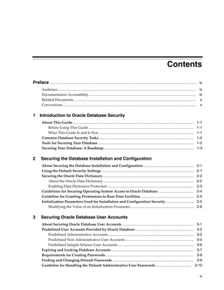 Oracle® database 2 days security guide e10575 | PDF