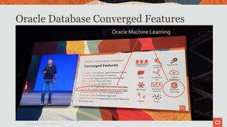 Oracle Database Converged Features
Oracle Machine Learning
Copyright © 2020 Oracle and/or its affiliates.
 