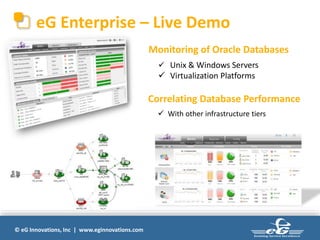Oracle database performance monitoring diagnosis and reporting with EG ...