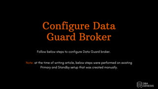 Oracle Data Guard Broker Configuration | PDF