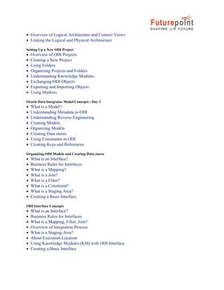 Oracle data integrator odi training | PDF