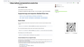 https://github.com/gvenzl/oci-oracle-free
 