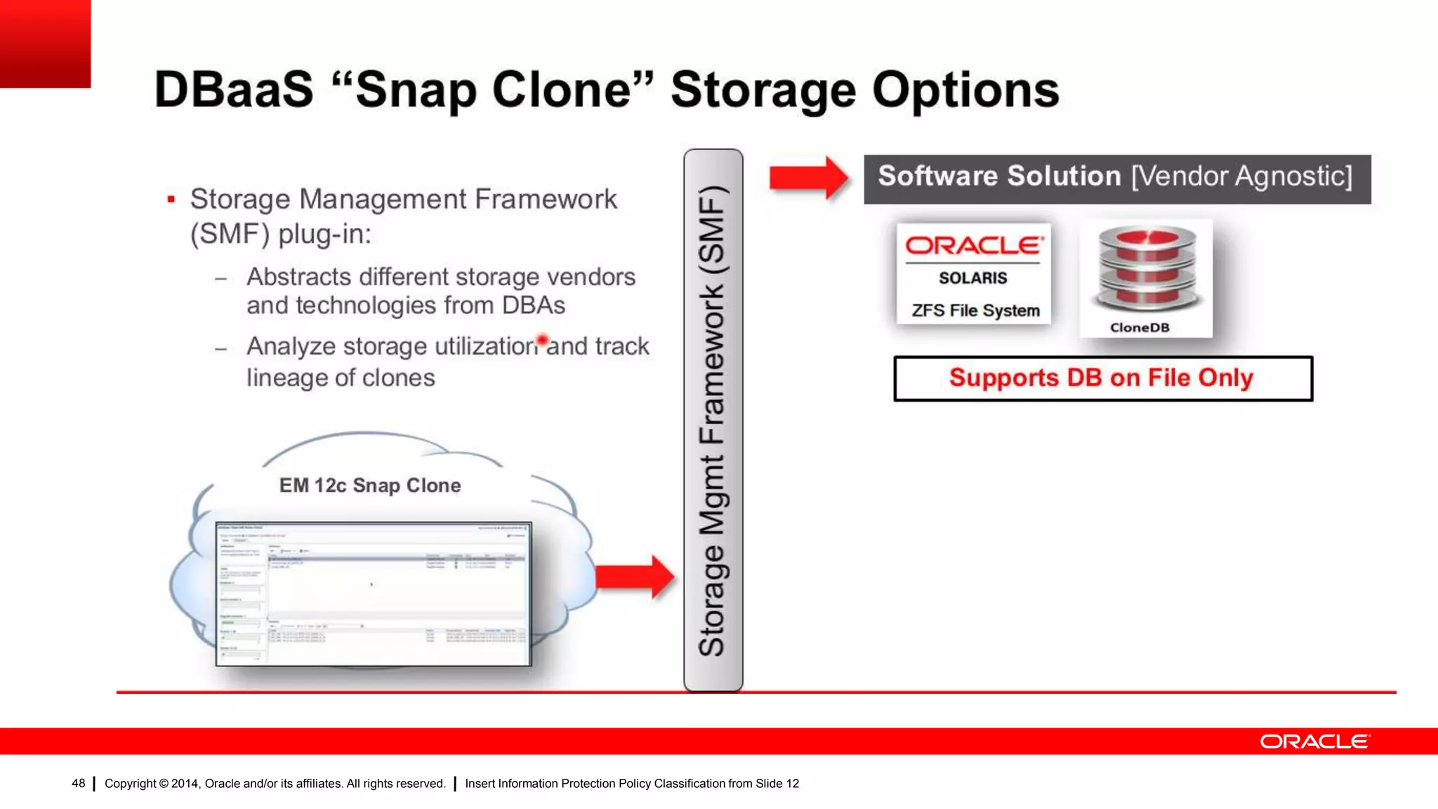 Copyright © 2014, Oracle and/or its affiliates. All rights reserved. Insert Information Protection Policy Classification from Slide 1248
48
 