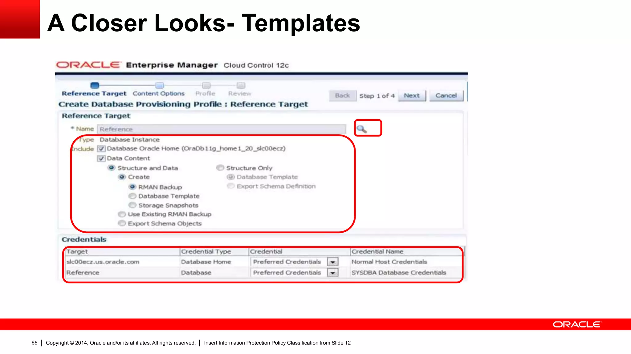 Copyright © 2014, Oracle and/or its affiliates. All rights reserved. Insert Information Protection Policy Classification from Slide 1265
A Closer Looks- Templates
 