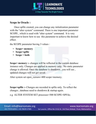 Oracle Notes Oracle DBA Notes learnomate technologies | PDF