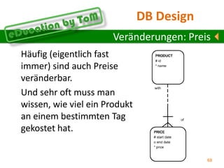 Historische DatenWenn sich Daten im Lauf der Zeit ändern (zB Gehalt, Preis etc.) ist es oft sinnvoll die Historie zu speichern.