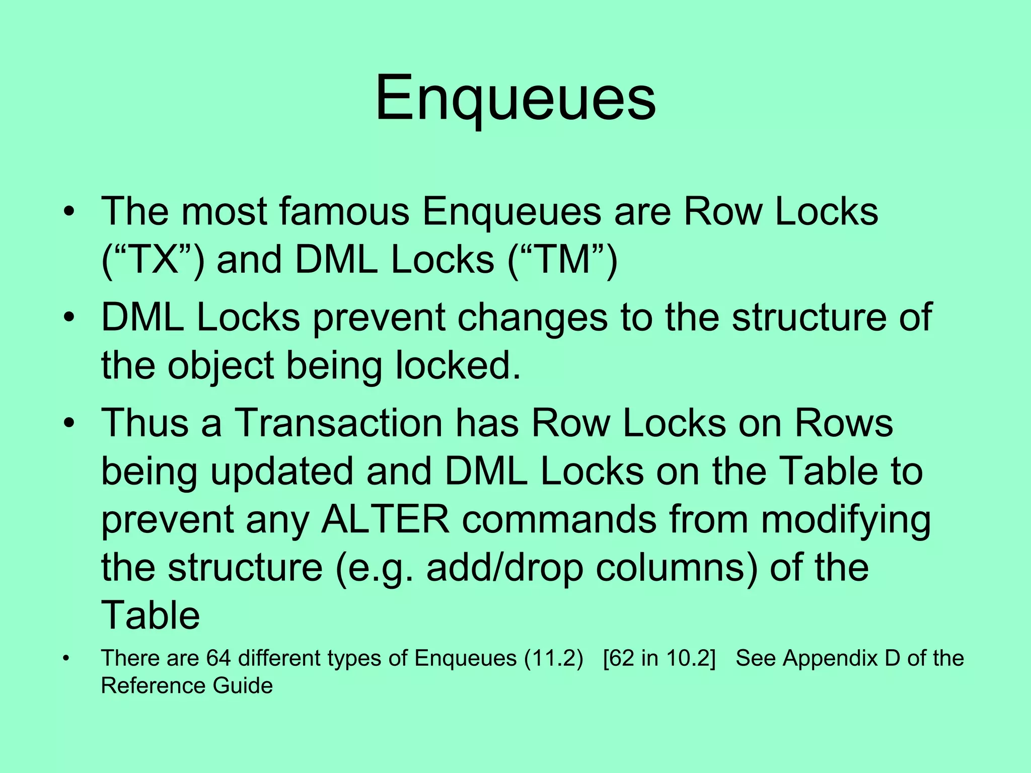 Oracle Diagnostics : Latches and Enqueues | PDF | Databases | Computer ...