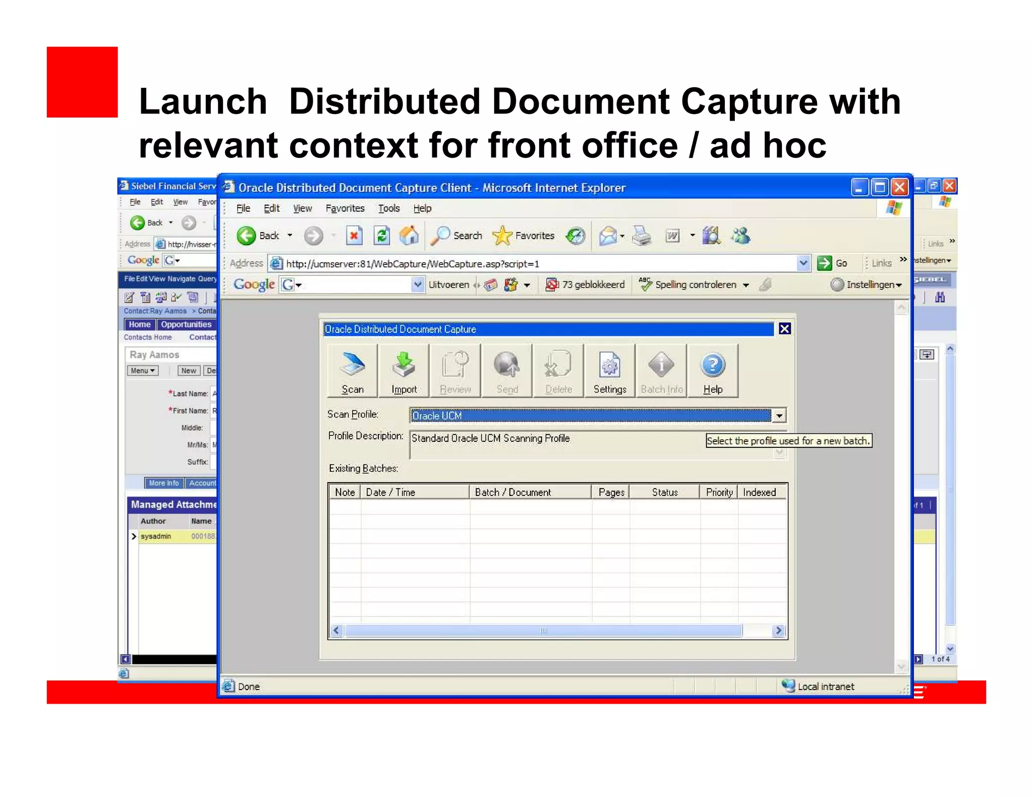 Oracle Distributed Document Capture