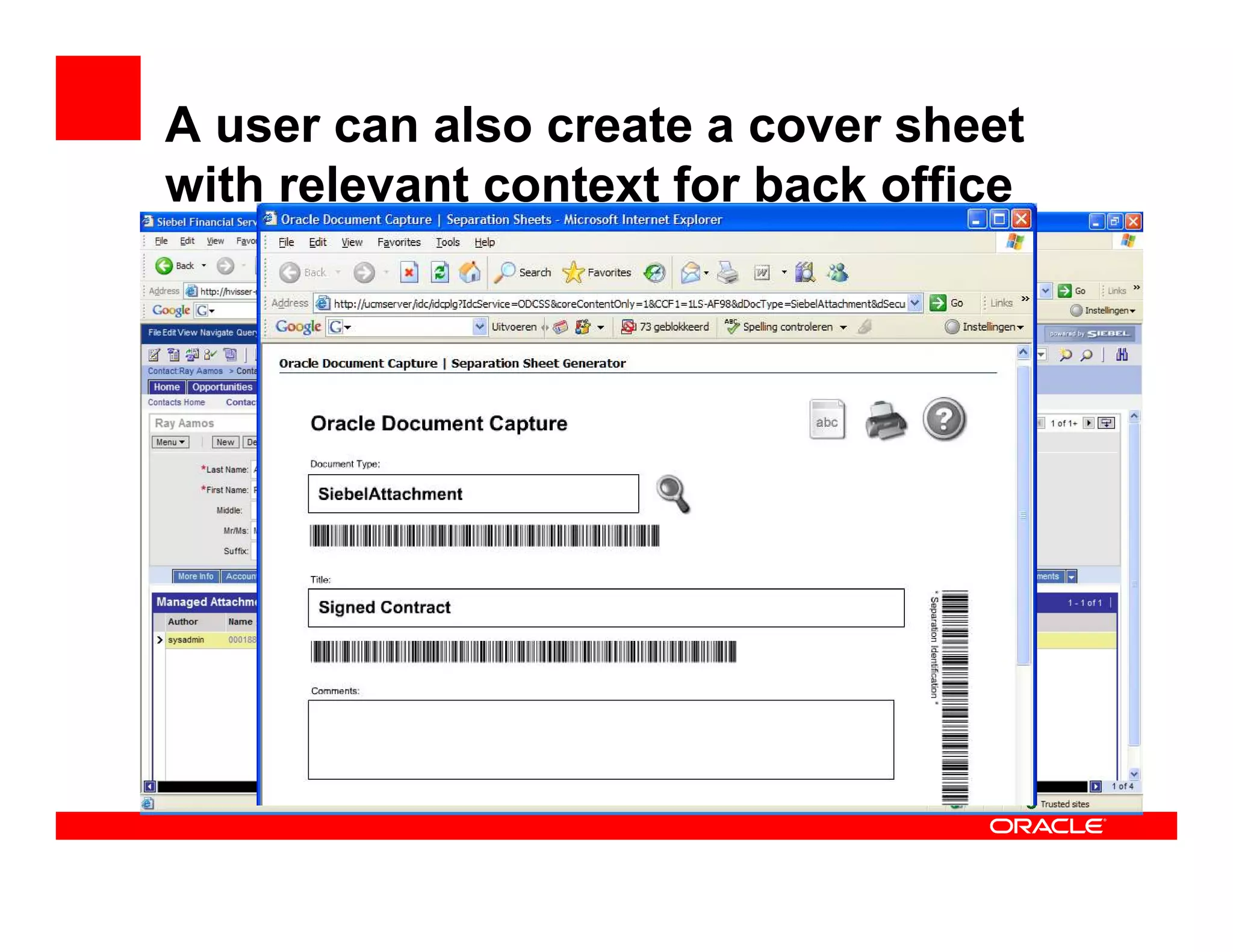 Oracle Distributed Document Capture