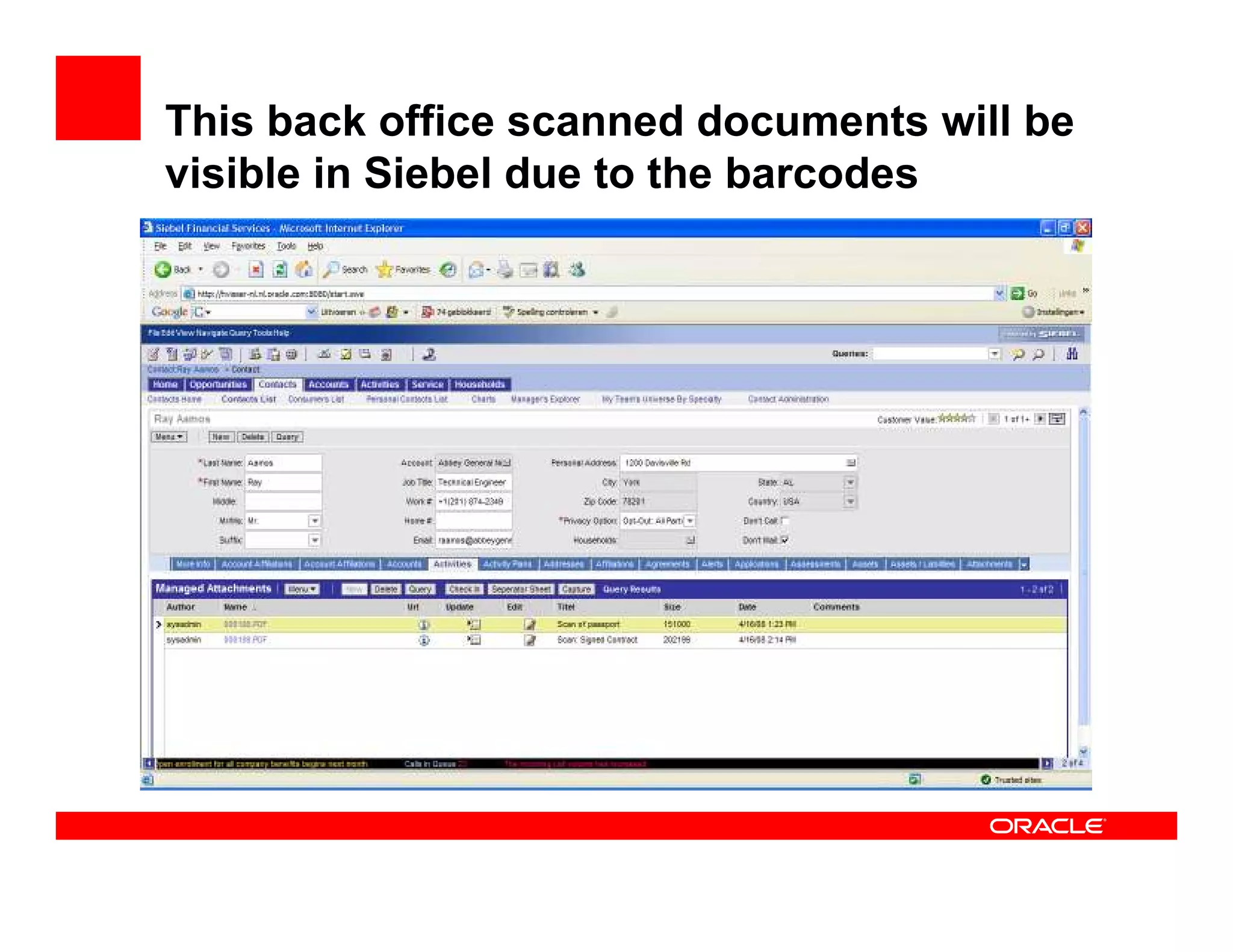 Oracle Distributed Document Capture