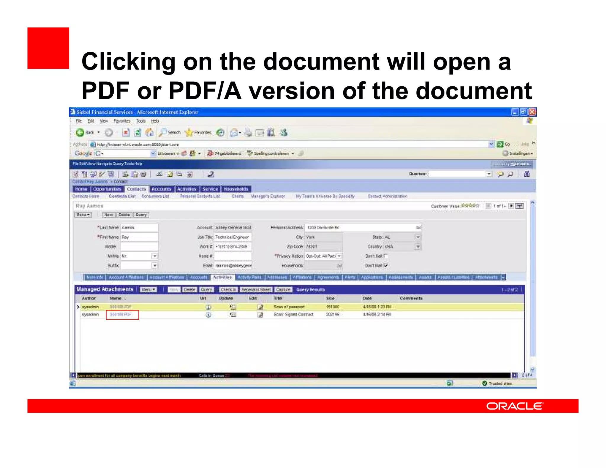 Oracle Distributed Document Capture