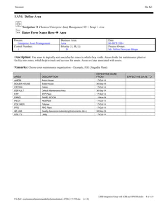 Oracle eam configuration guide for chemical industry | DOC