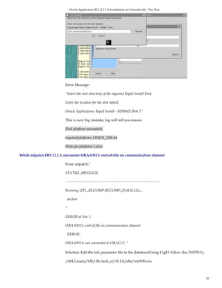 Oracle EBS R12.1.3_Installation_linux(64bit)_Pan_Tian | DOC