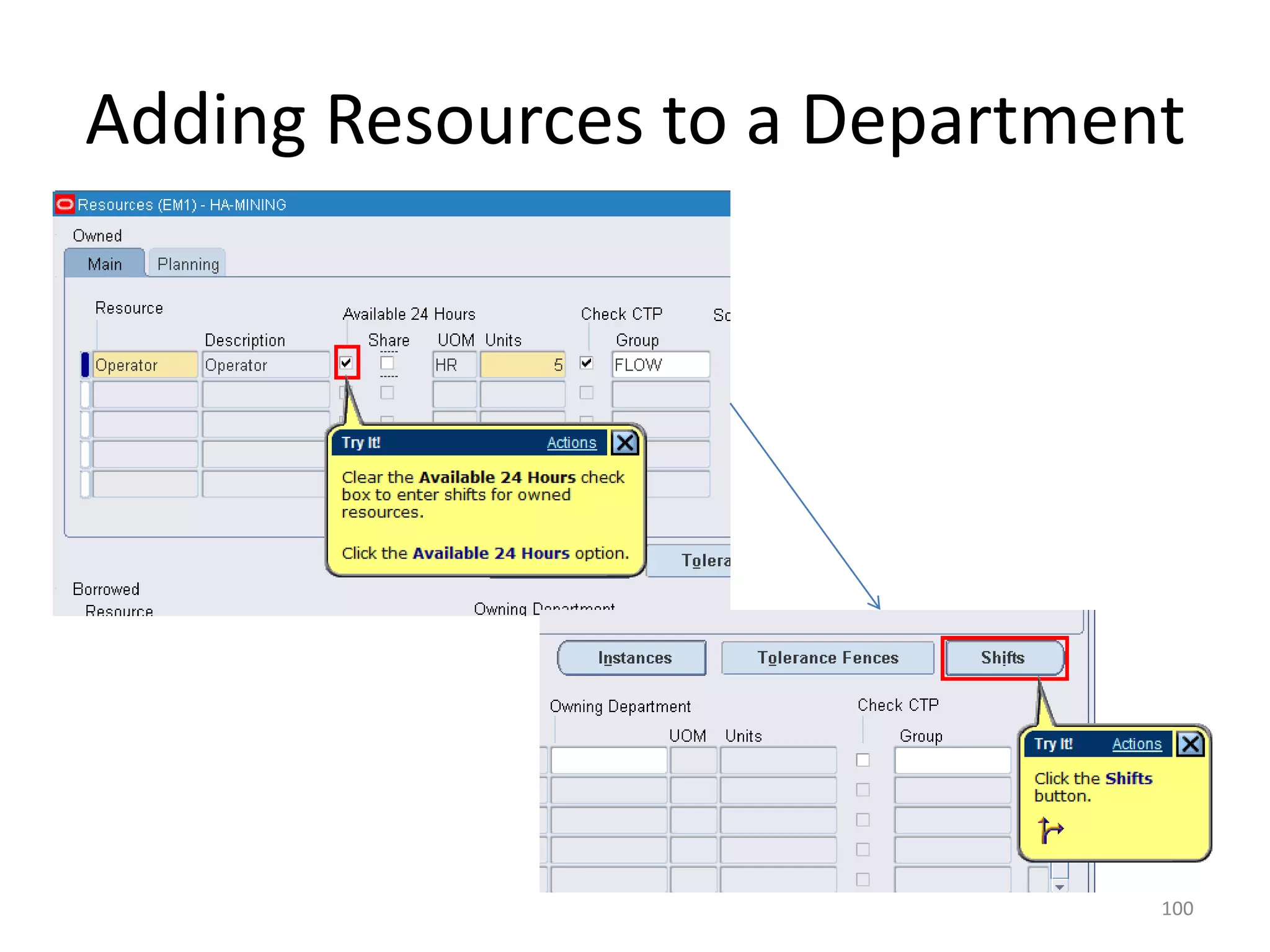 Adding Resources to a Department




                               100
 