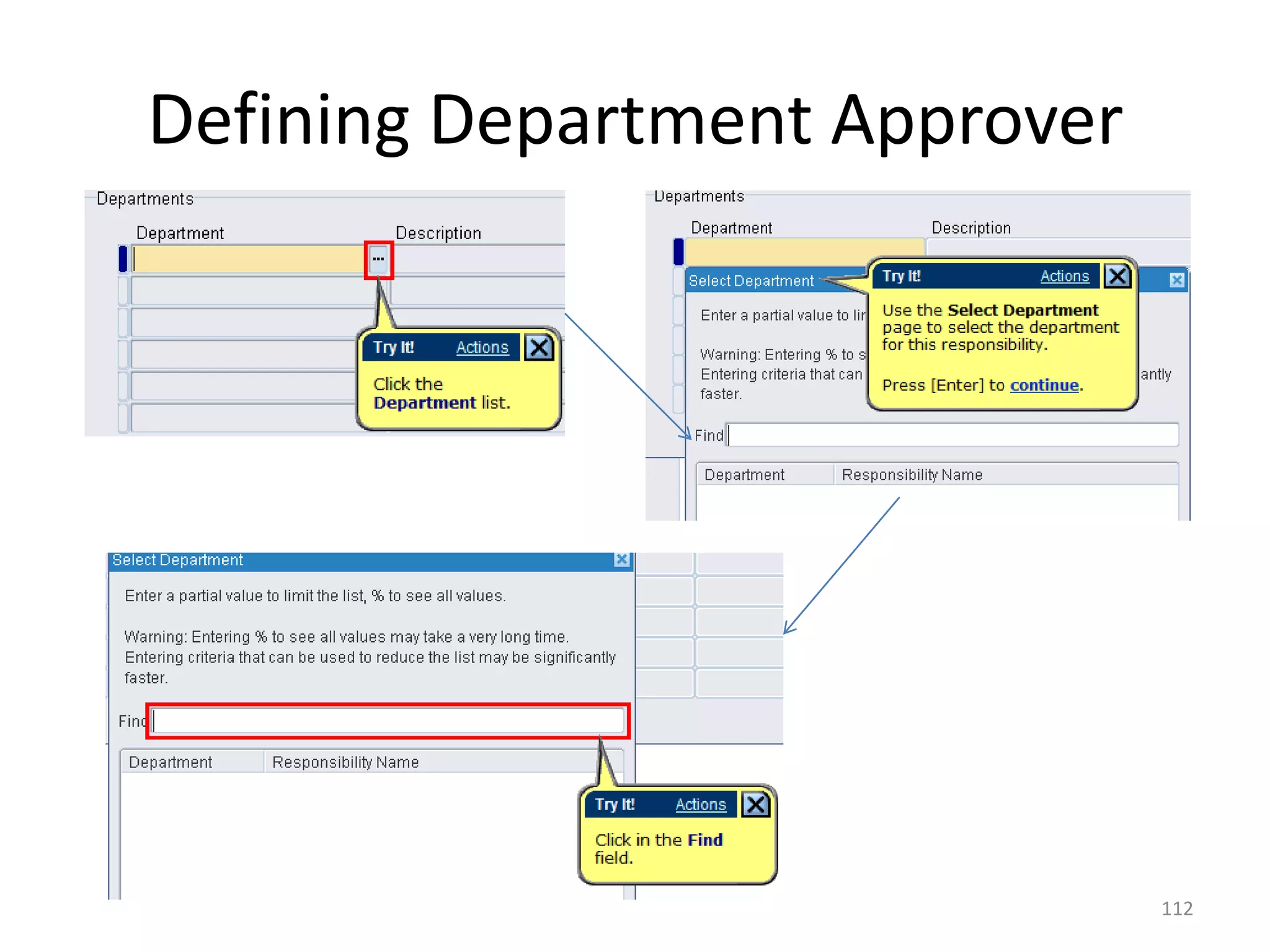 Defining Department Approver




                               112
 