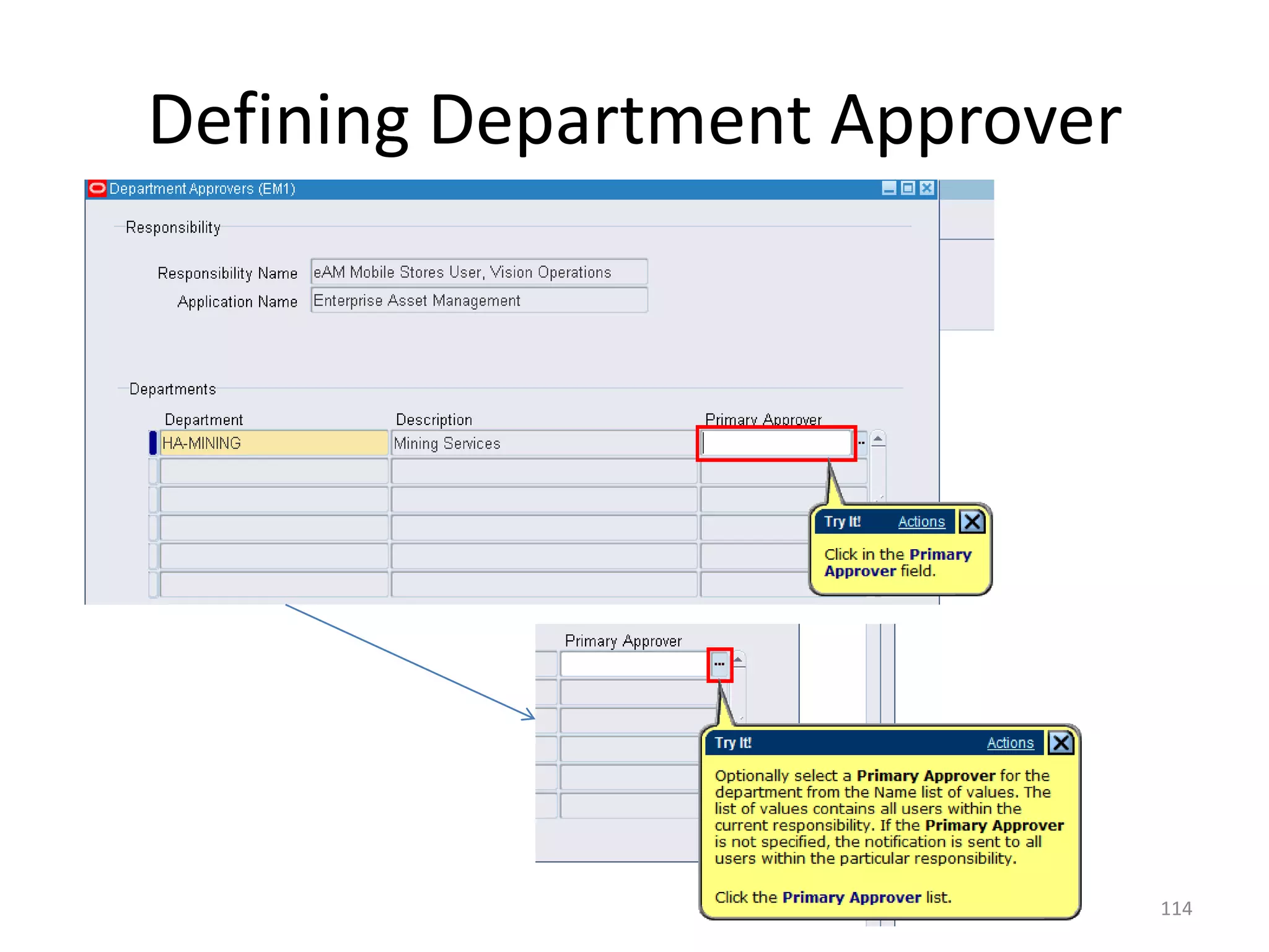 Defining Department Approver




                               114
 