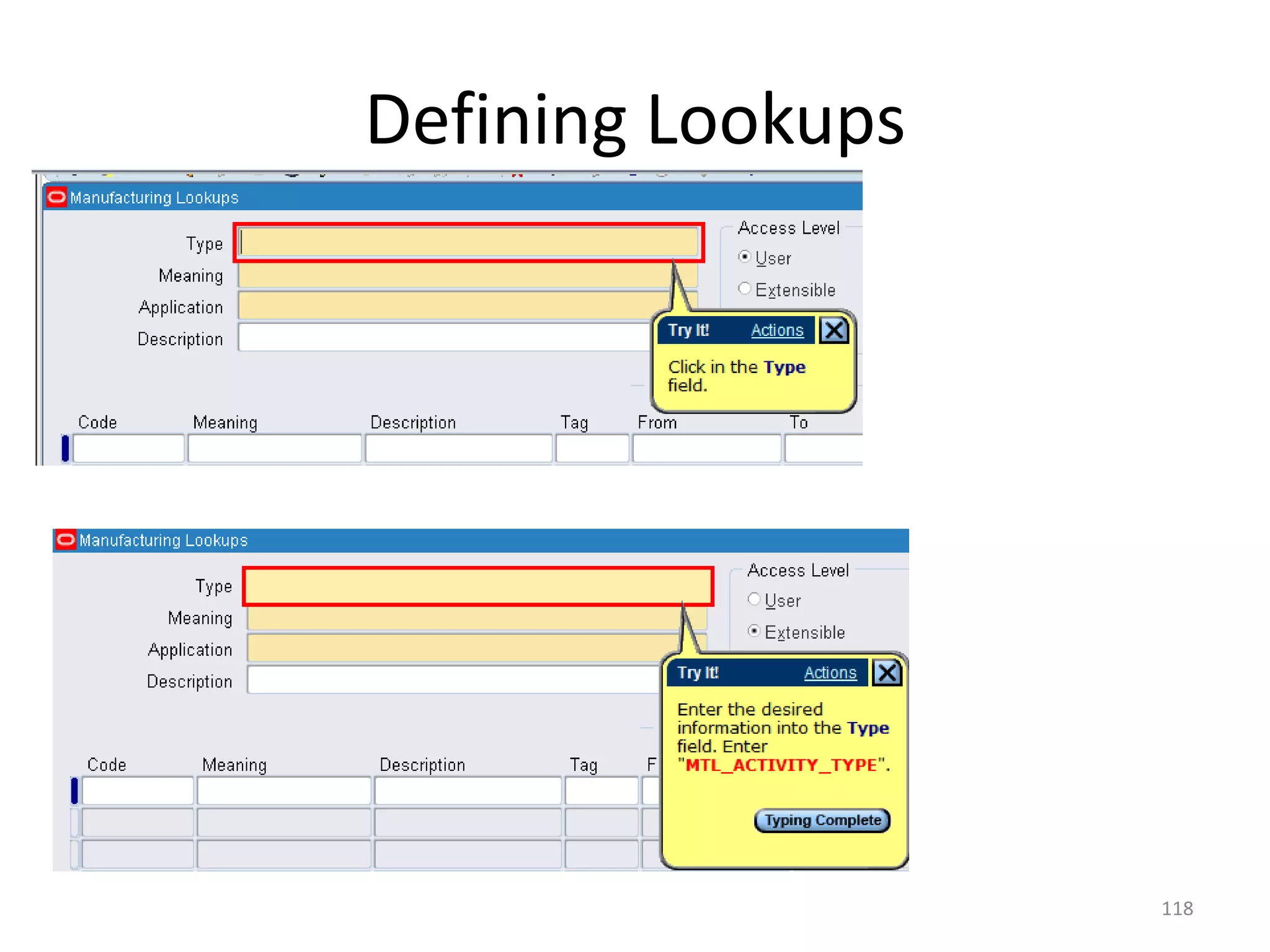 Defining Lookups




                   118
 