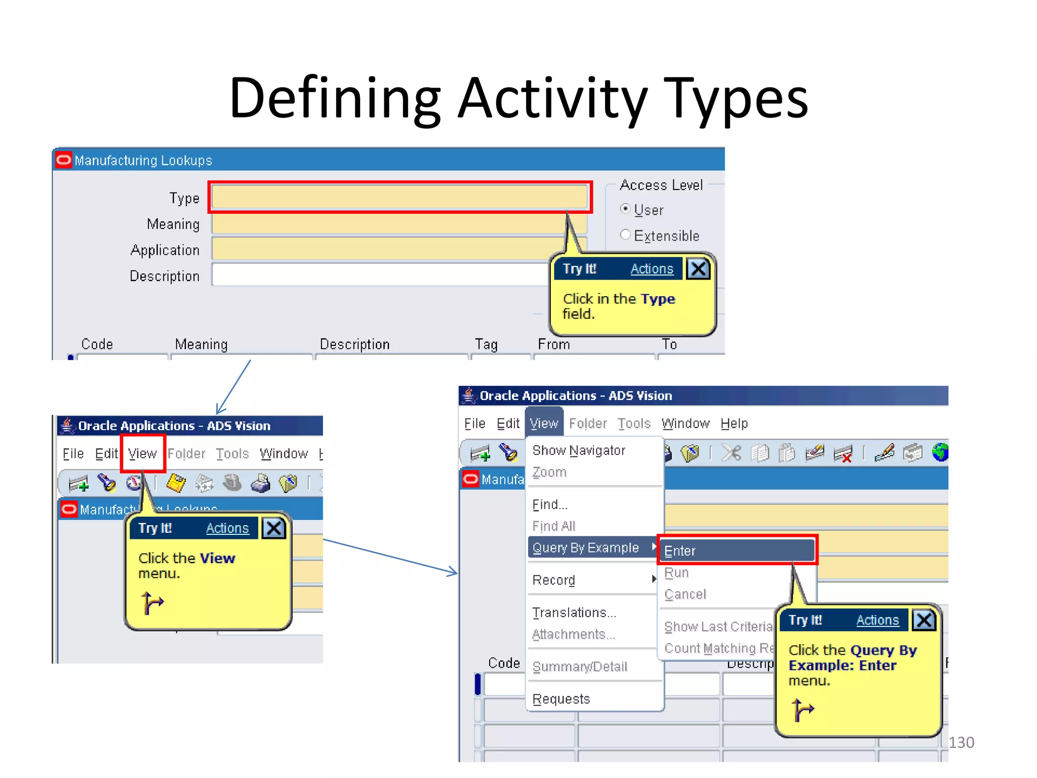 Defining Activity Types




                          130
 