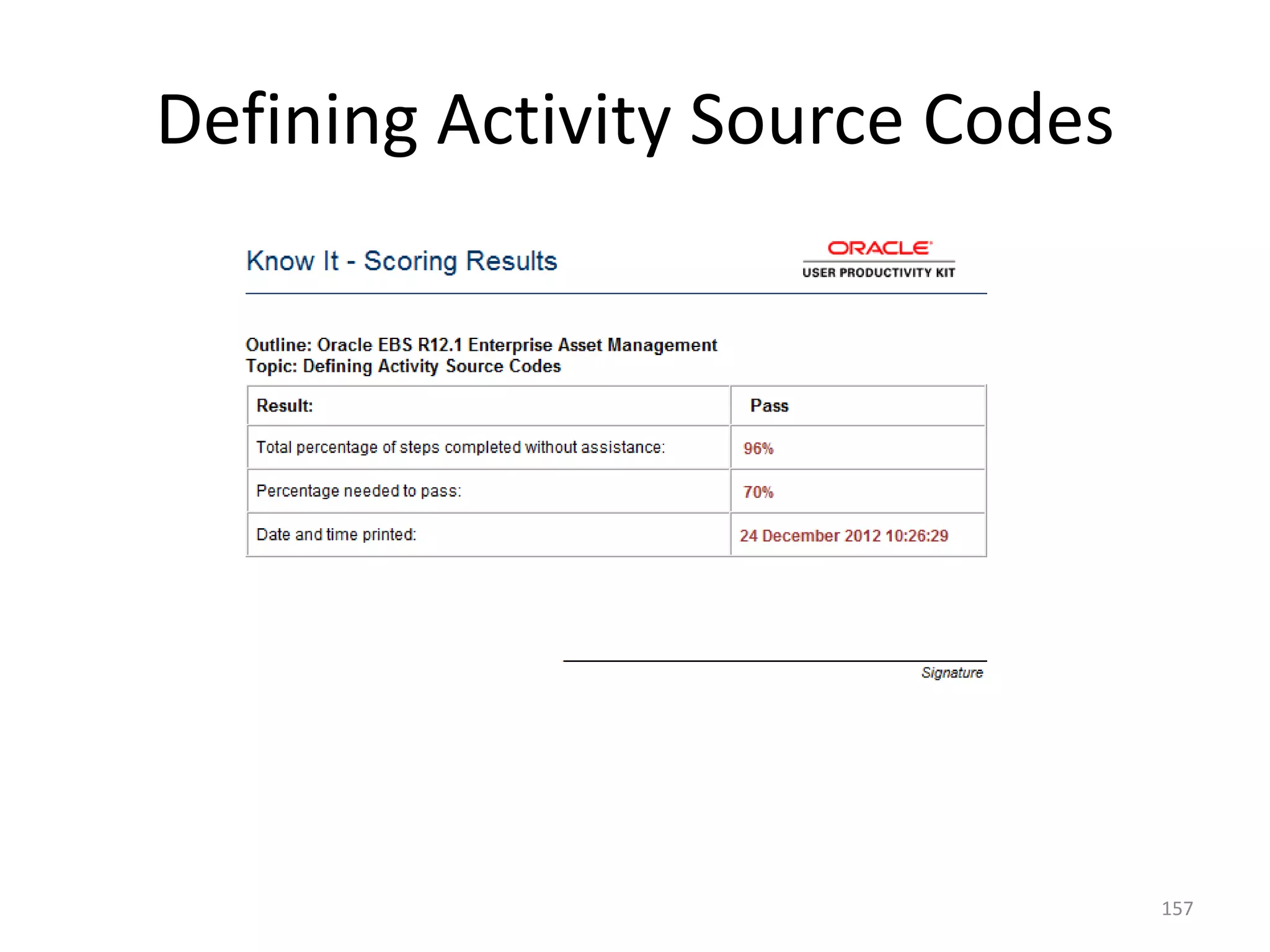 Defining Activity Source Codes




                                 157
 