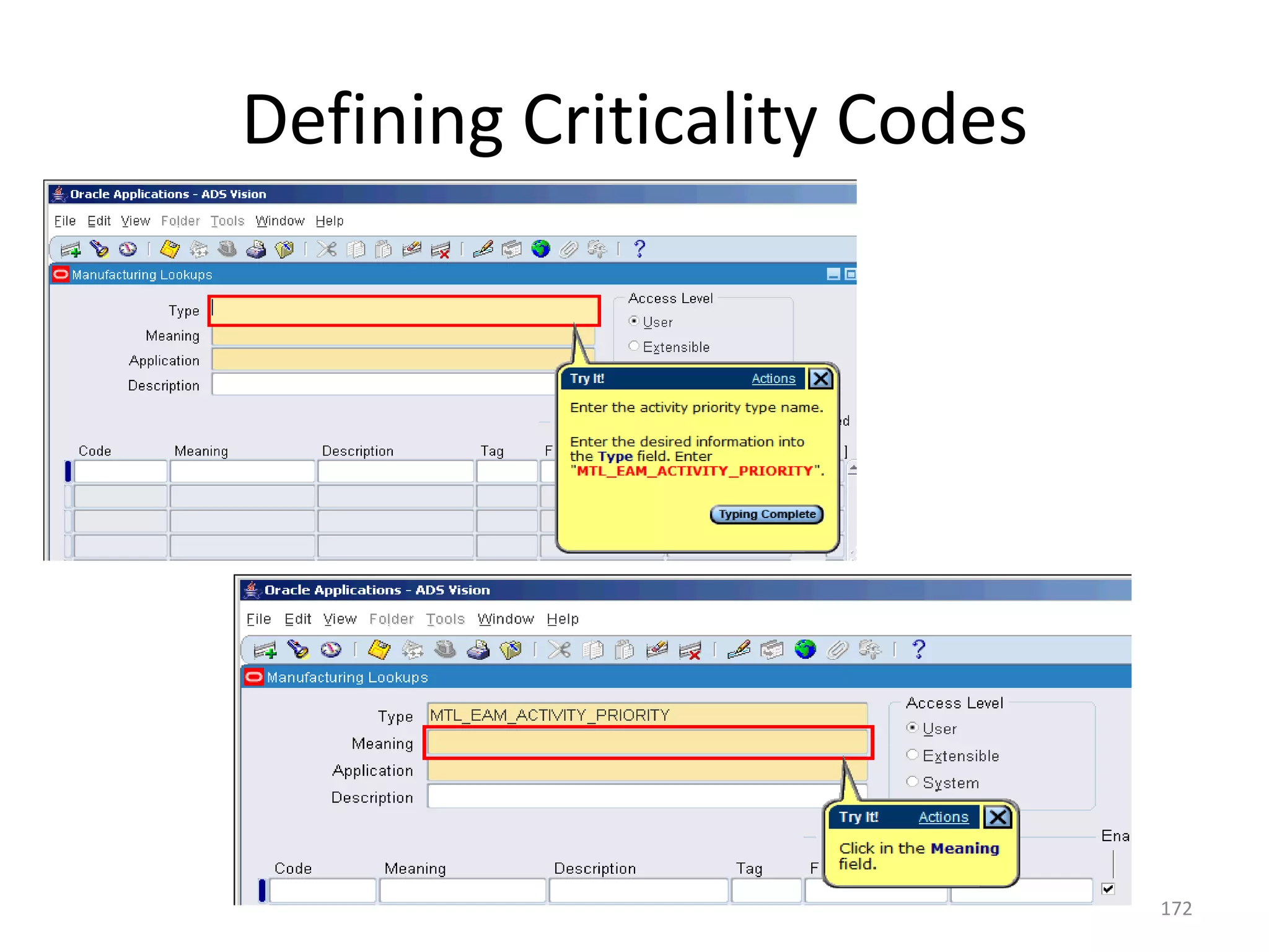 Defining Criticality Codes




                             172
 
