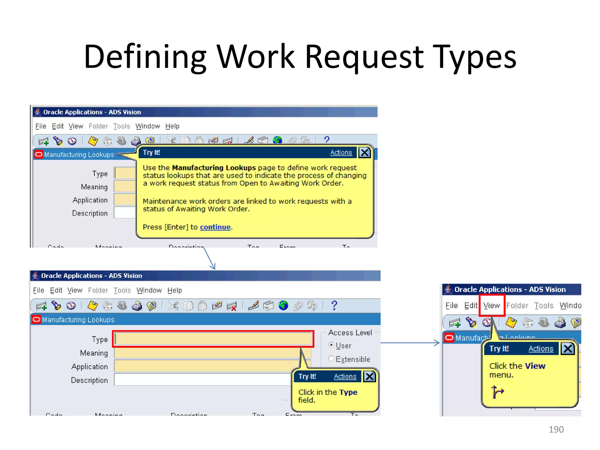 Defining Work Request Types




                              190
 