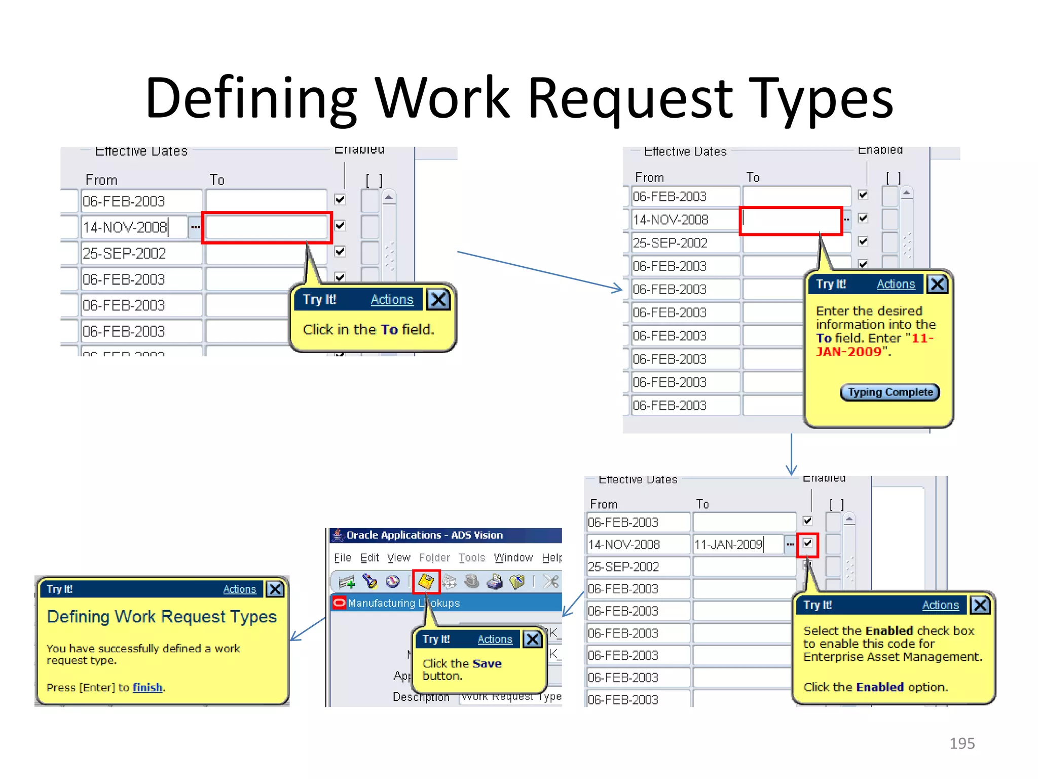 Defining Work Request Types




                              195
 