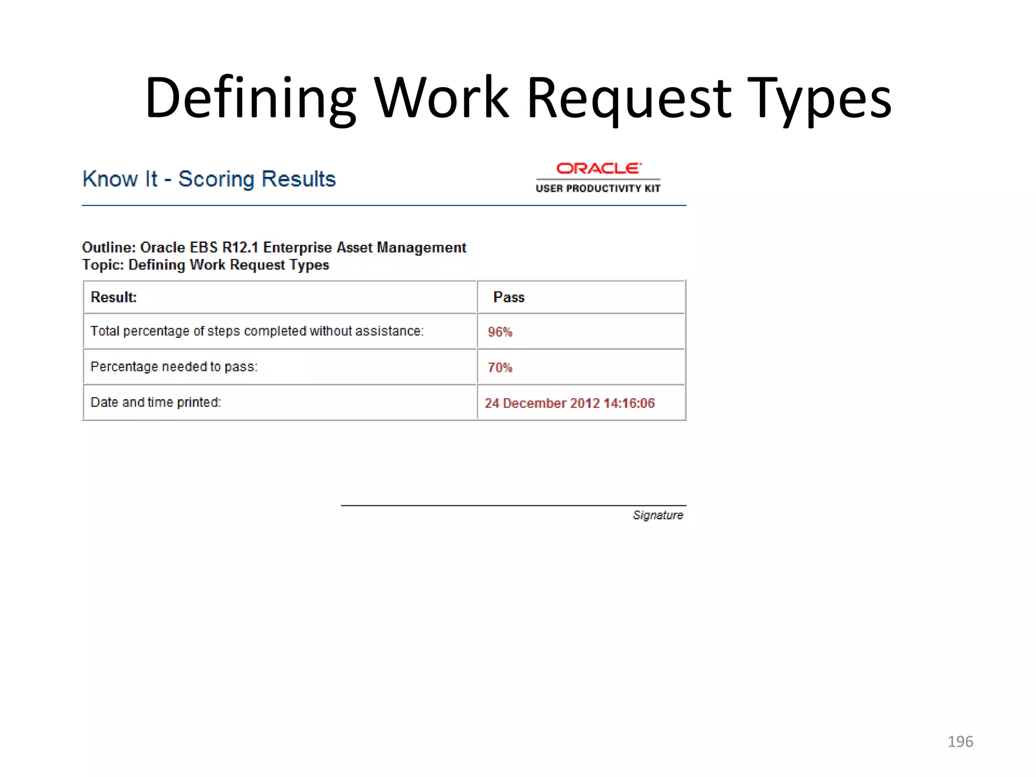 Defining Work Request Types




                              196
 