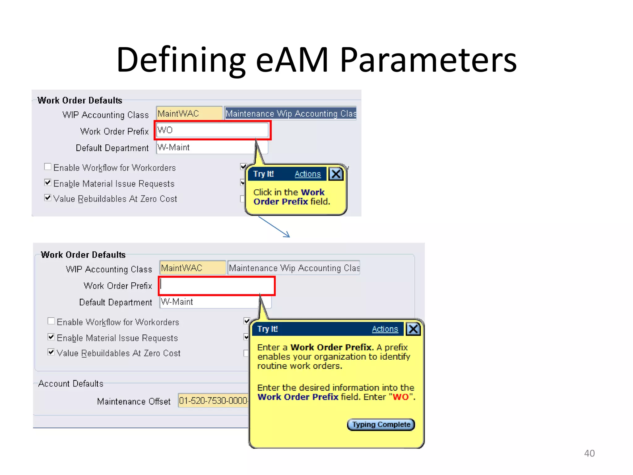 Defining eAM Parameters




                          40
 