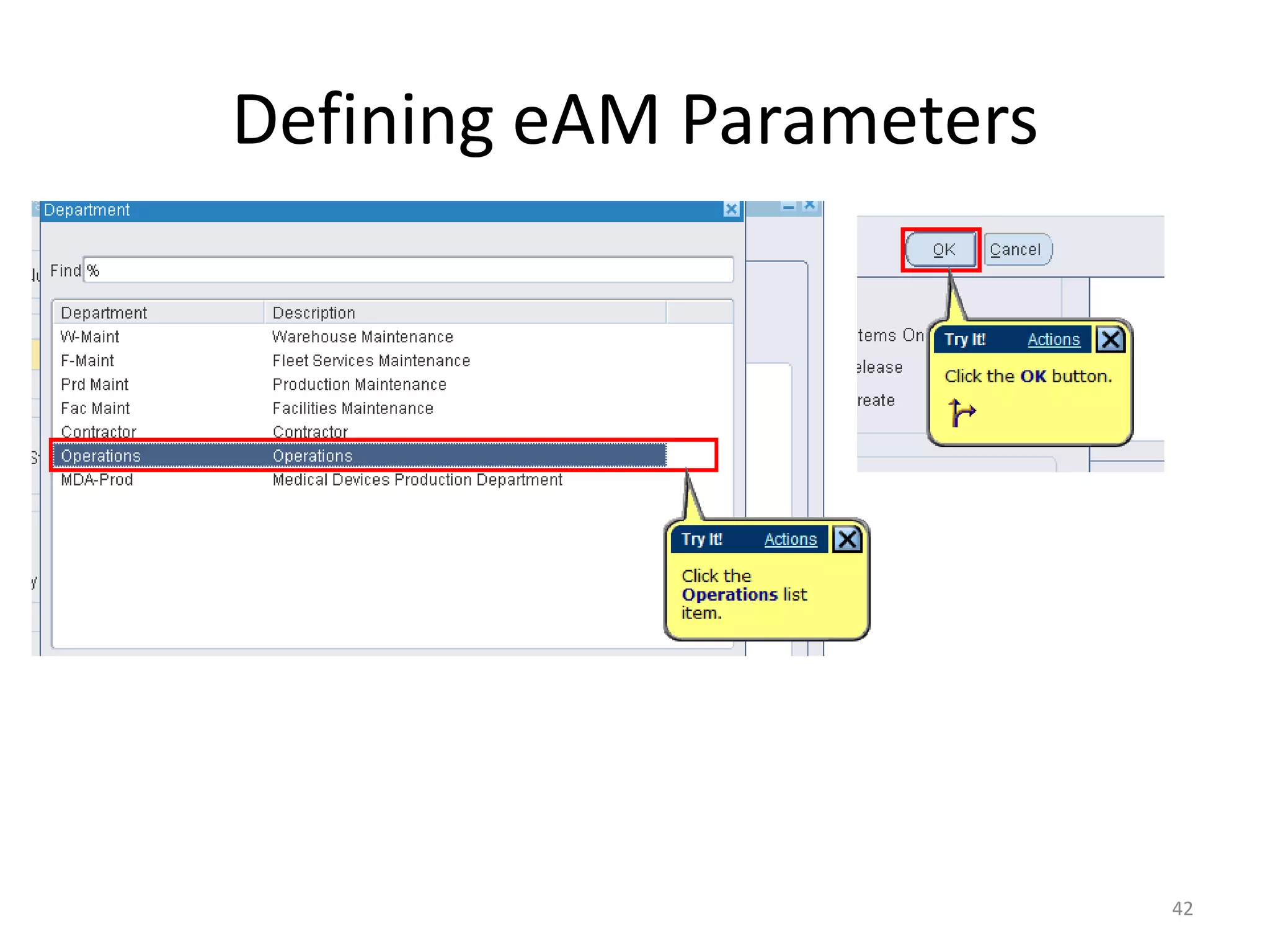 Defining eAM Parameters




                          42
 