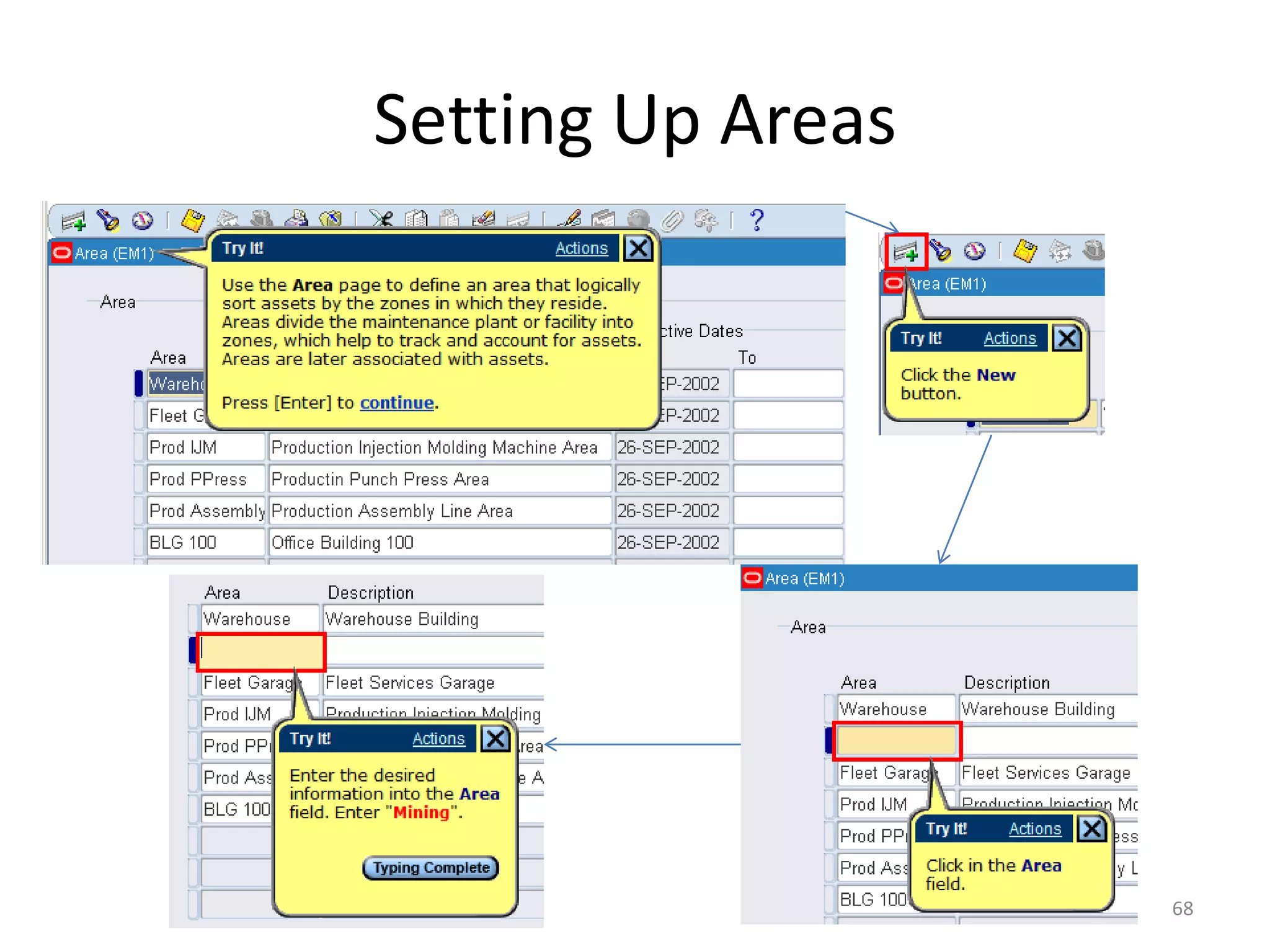 Setting Up Areas




                   68
 