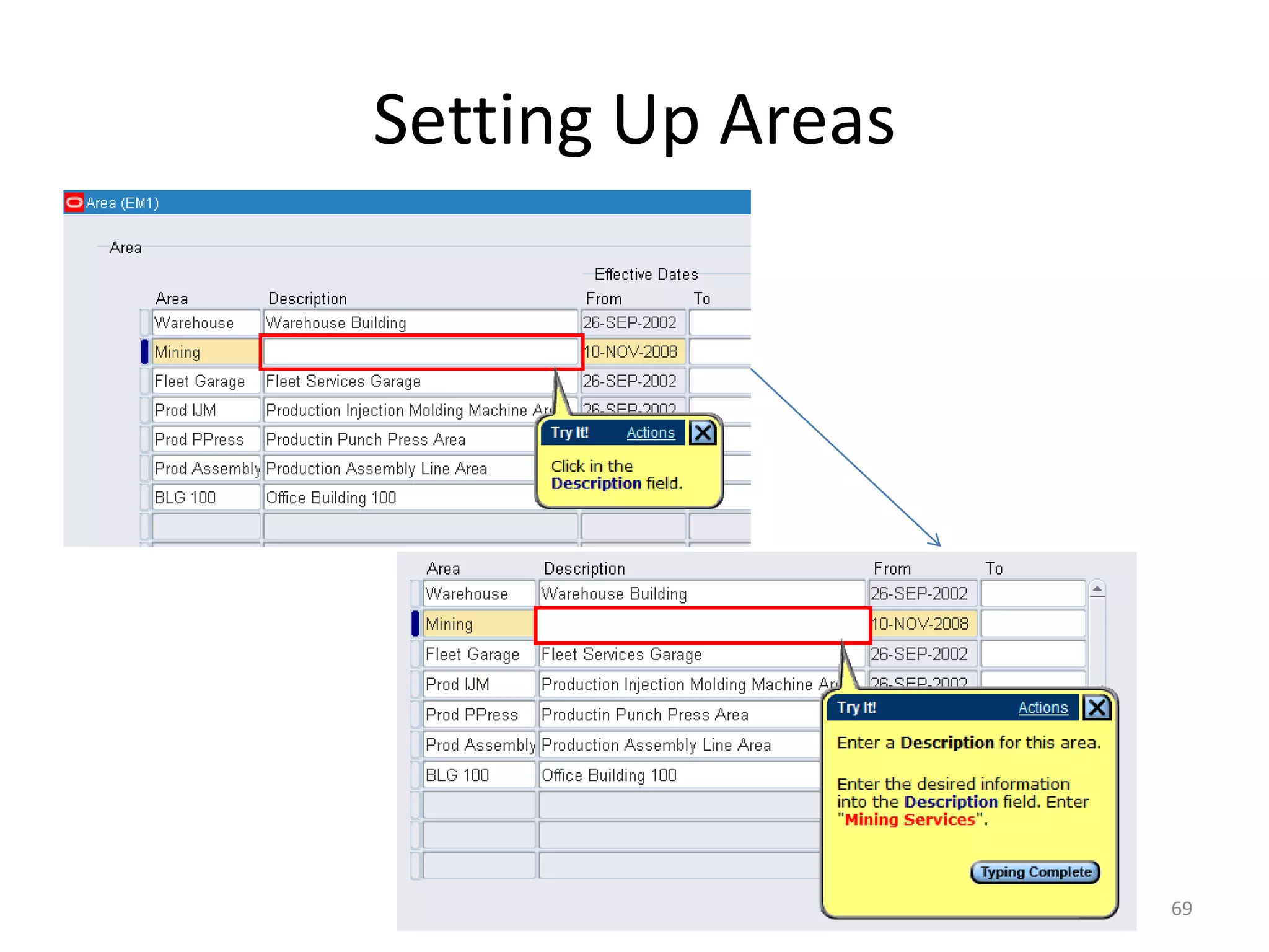 Setting Up Areas




                   69
 