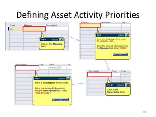 Defining Asset Activity Priorities




                                     165
 