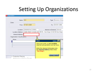 Setting Up Organizations




                           17
 