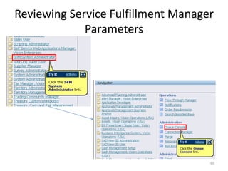Reviewing Service Fulfillment Manager
             Parameters




                                    60
 