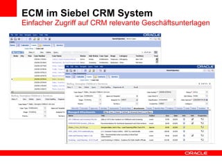 ECM im Siebel CRM System  Einfacher Zugriff auf CRM relevante Geschäftsunterlagen 