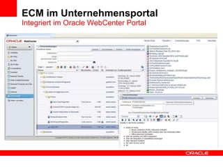 ECM im Unternehmensportal Integriert im Oracle WebCenter Portal 