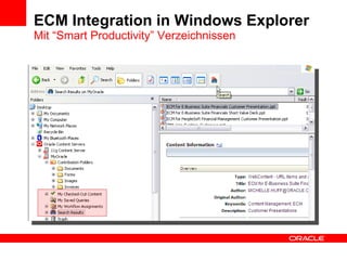 ECM Integration in Windows Explorer Mit “Smart Productivity” Verzeichnissen 