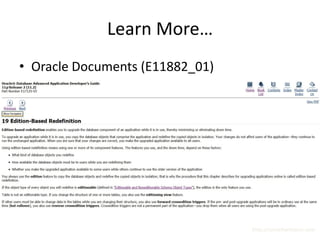 Learn More…
• Oracle Documents (E11882_01)




                                 http://surachartopun.com
 