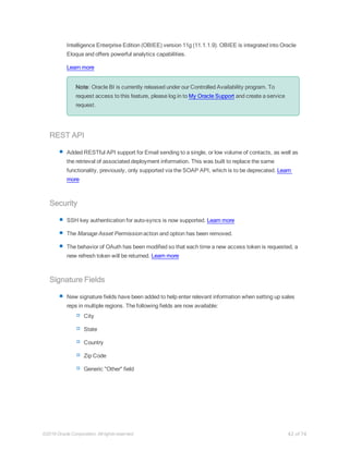Oracle Eloqua 10 Release Notes | PDF
