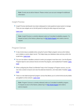 Oracle Eloqua 10 Release Notes | PDF