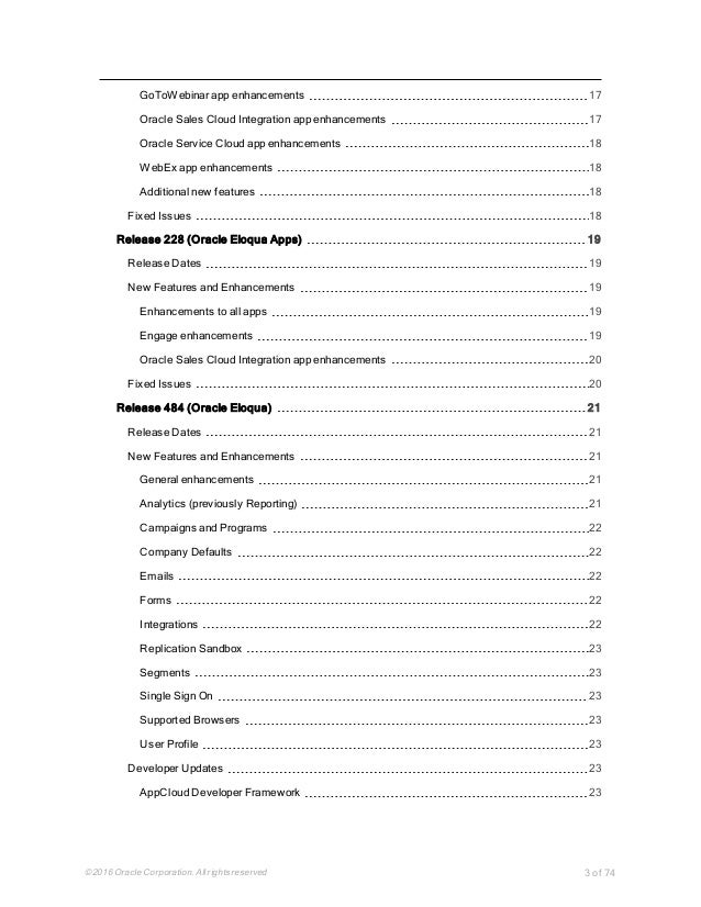 Oracle Eloqua 10 Release Notes