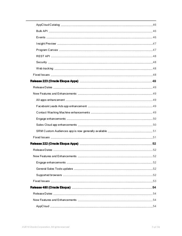 Oracle Eloqua 10 Release Notes