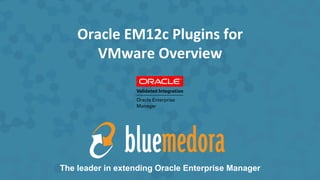Oracle	
  EM12c	
  Plugins	
  for	
  
VMware	
  Overview	
  
The leader in extending Oracle Enterprise Manager
 