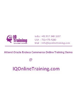 Oracle endeca online training in hyderabad india usa uk singapore australia