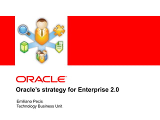 Oracle’s strategy for Enterprise 2.0 Emiliano Pecis Technology Business Unit 