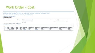Work Order - Cost
 